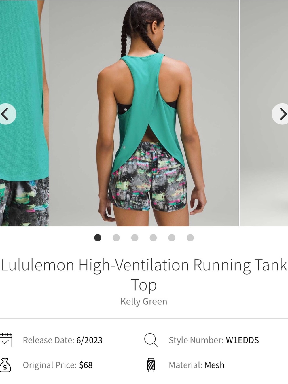 lululemon athletica Open-Back Tank Top - Kelly Green